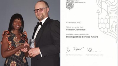 Steve Clemence receives the CII's Distinguished Service Award